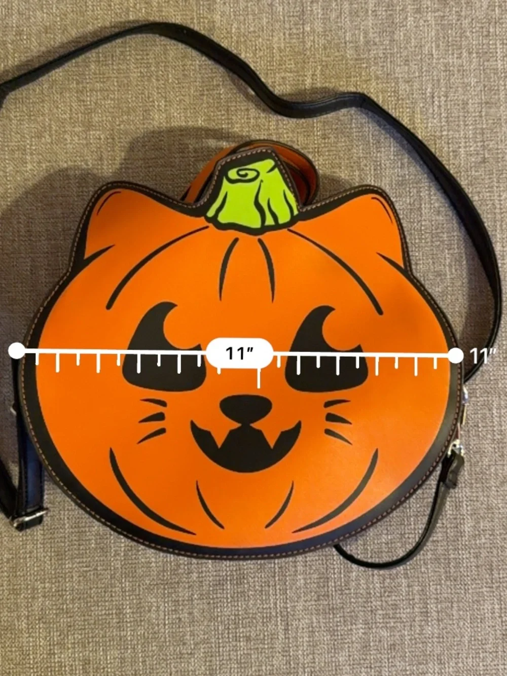 LIMITED EDITION Spooksieboo Orange Pumpkin Cat Crossbody Bag